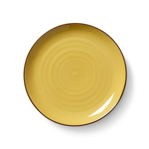 Kähler Design Colore Teller flach aus Keramik in Handarbeit hergestellt, in der Farbe: saffron yellow, Durchmesser: 19 cm, 690600 von HAK Kähler