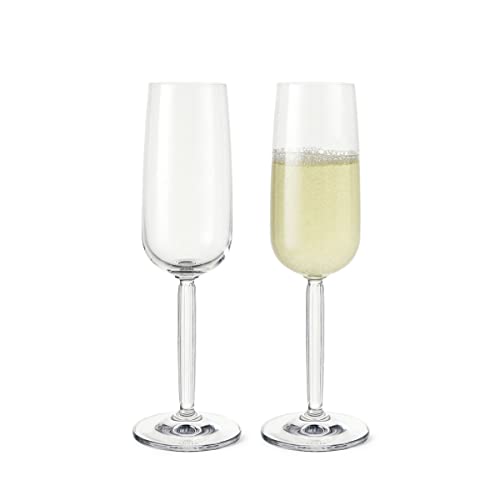 Kähler Design Hammershøi Champagnerglas 2er Set aus maschinengeblasenem Glas, Maße: Höhe 23 cm, Durchmesser 7.5 cm, Volumen 0.24 l, 692631 von HAK Kähler