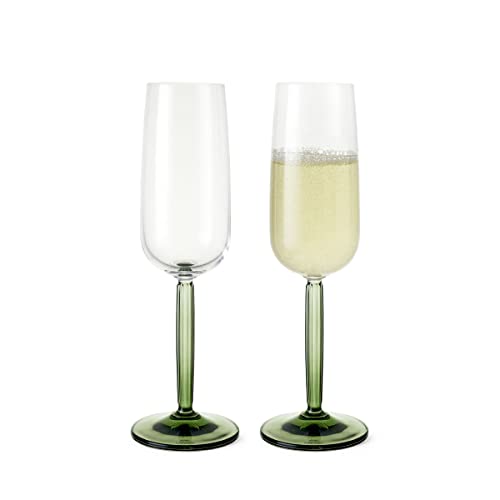Kähler Design Hammershøi Champagnerglas 2er Set aus maschinengeblasenem Glas, Maße: Höhe: 23 cm; Ø 7,5 cm, Volumen: 24 cl, 693071 von HAK Kähler