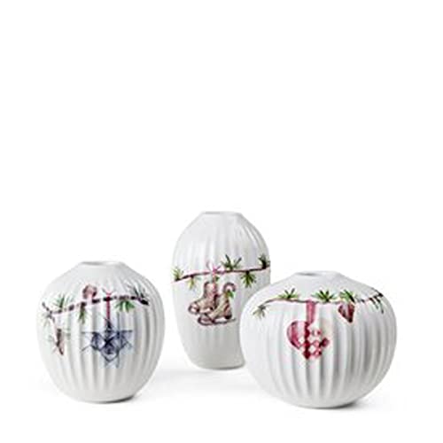Kähler Design - Hammershøi Jul Mini Vase, weiß, 3er - Pack von HAK Kähler