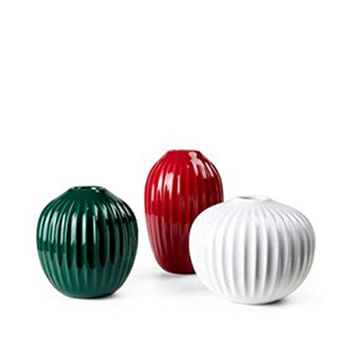 Kähler Design - Hammershøi Vase Mini rot-grün-weiß, 3er Pack von HAK Kähler