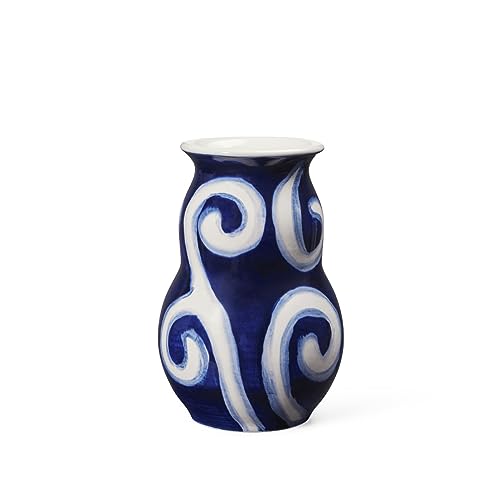 Kähler Design Tulle Vase aus Porzellan in der Farbe Blau, 13x8,5x8,5 cm, 695012 von HAK Kähler