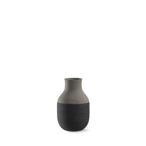 Kähler Omaggio Circulare Vase aus Restmaterialien früherer Produktionen, recycelt, in der Farbe: Anthrazit Grau, Höhe: 12,5 cm, 690148 von HAK Kähler