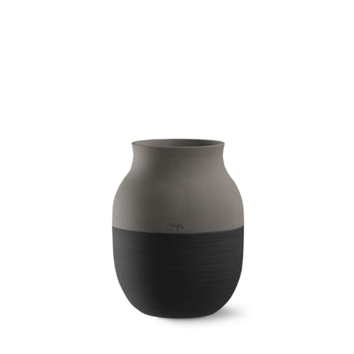 Kähler Omaggio Circulare Vase aus Restmaterialien früherer Produktionen, recycelt, in der Farbe: Anthrazit Grau, Höhe: 20 cm, 690147 von HAK Kähler