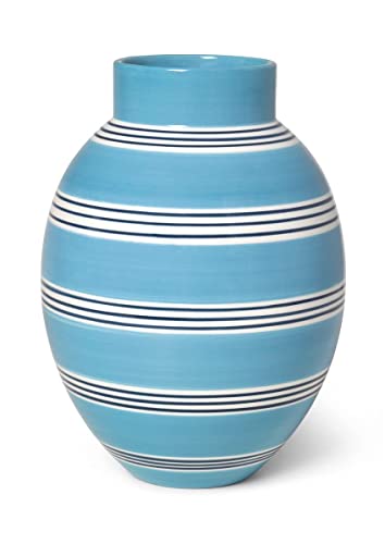 Kähler Vase H30 cm Omaggio Nuovo Neu interpretiertes Design Streifen, blau von HAK Kähler