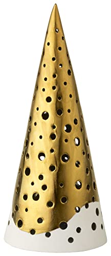 Kähler Teelichthalter hoch H19 cm Nobili Knochenporzellan Satingold, blau Kähler Teelichthalter hoch H19 cm Nobili Knochenporzellan Satingold, blau von HAK Kähler