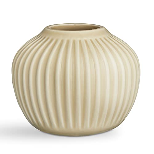 Kähler Vase H13 cm Hammershøi dänisches Design für Blumen Handarbeit, Sand von HAK Kähler