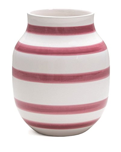 Kähler Vase H20 cm Omaggio Fayence Handbemalt für Blumen und Sträucher Rosa von HAK Kähler