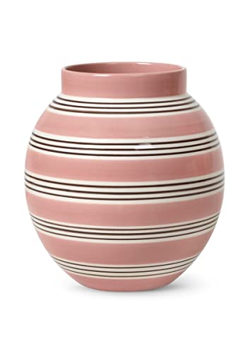 Kähler Vase H20.5 cm Omaggio Nuovo für Blumen mit handgemalte Streifen Altrosa Kähler Vase H20.5 cm Omaggio Nuovo für Blumen mit handgemalte Streifen Altrosa von HAK Kähler
