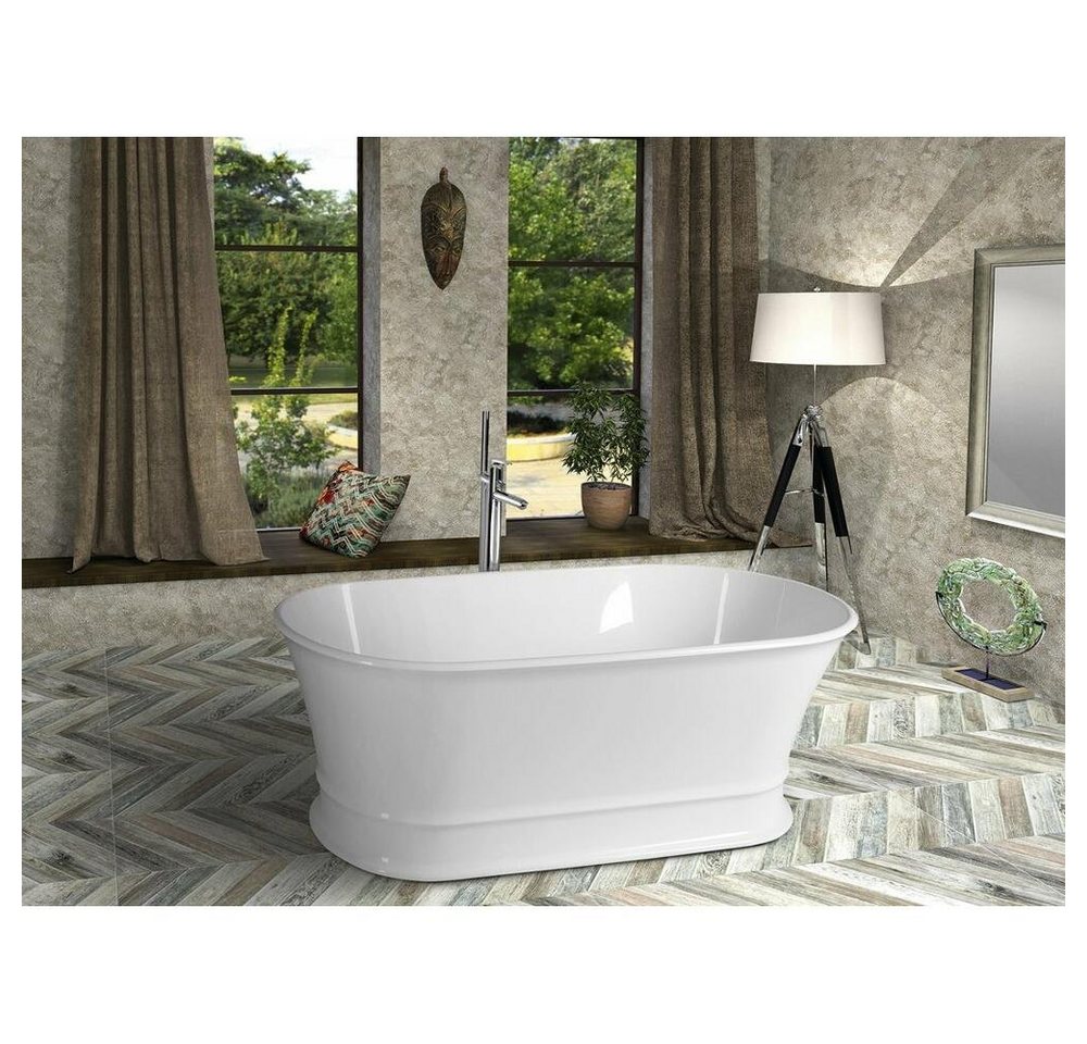 HAK Badewanne DELONIX Freistehende Gussmarmor-Badewanne 170x84cm, (1-tlg) von HAK