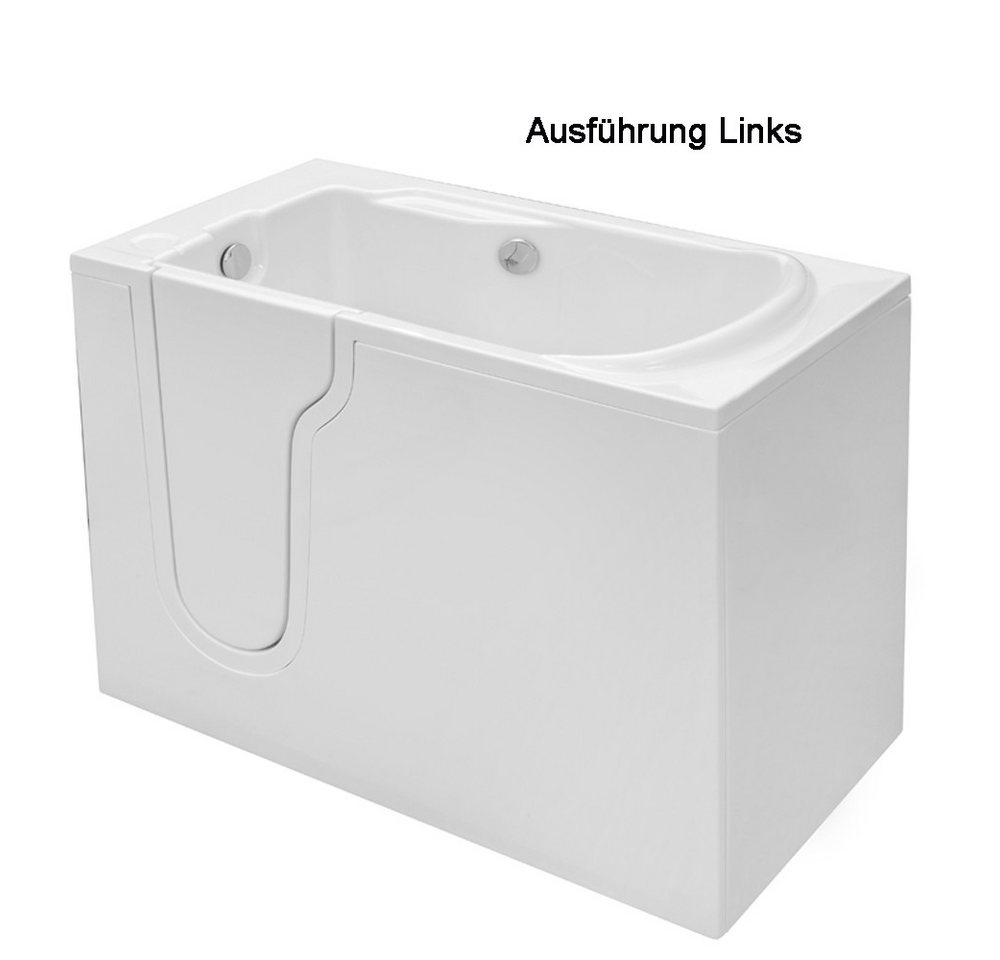 HAK Badewanne FREEDOM, Sitzbadewanne mit Tür, 127x66 cm, links von HAK