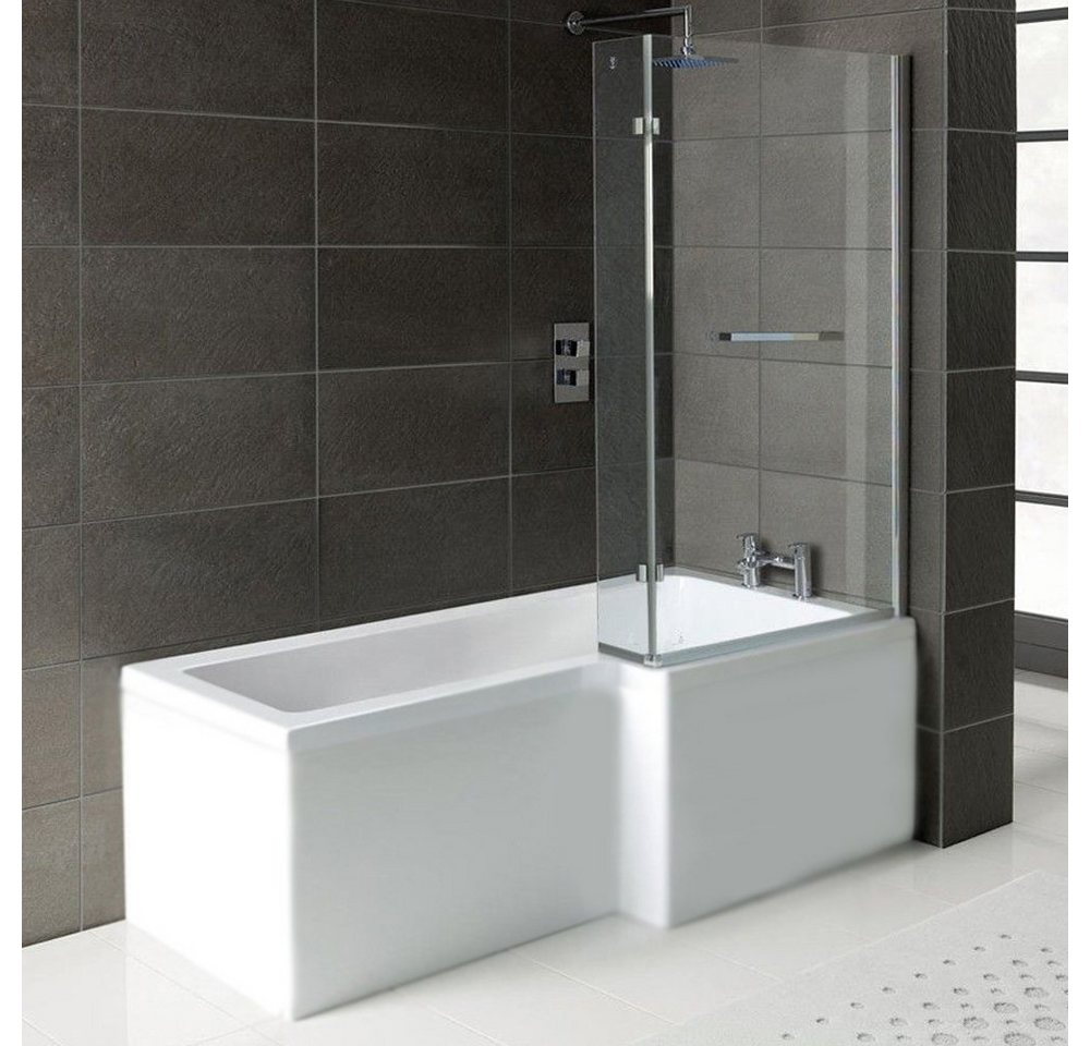 HAK Badewanne Raumsparbadewanne Syna, +Wannenträger+Duschkabine, 167,5x85/70cm von HAK