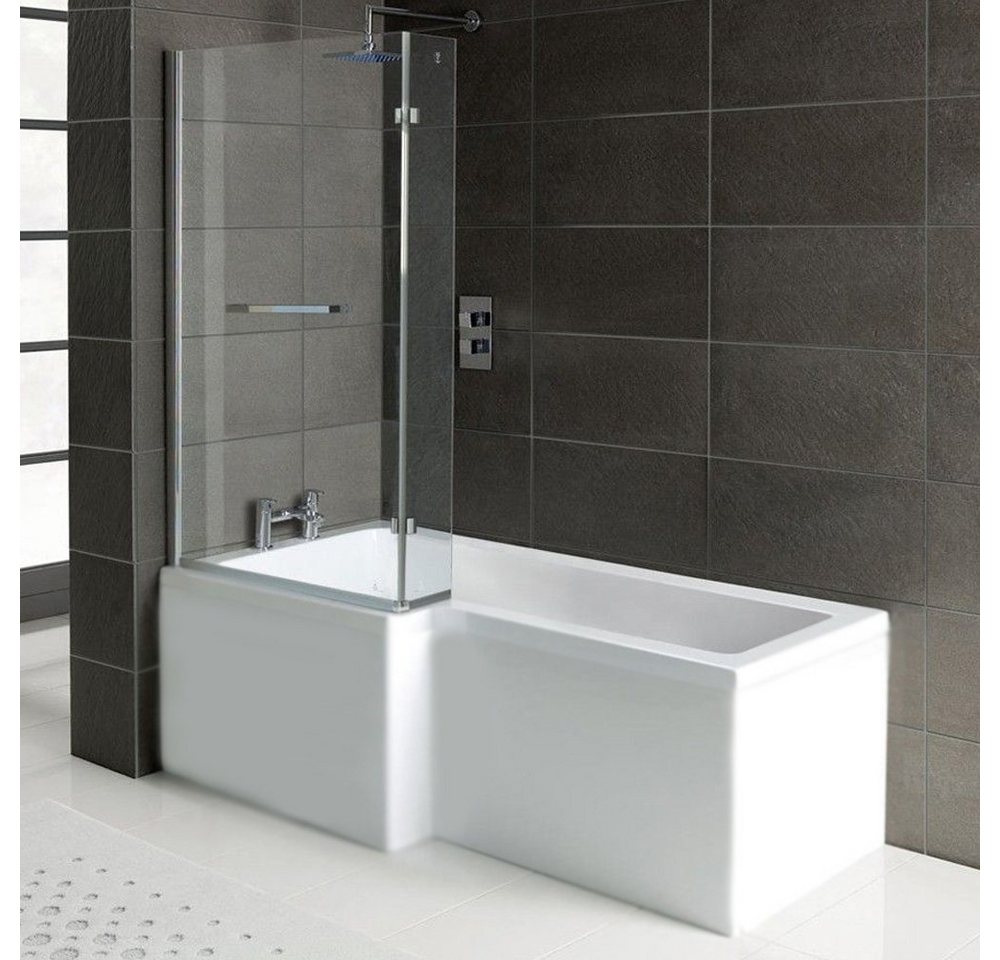 HAK Badewanne Raumsparwanne Syna+Wannenträger+Duschkabine, 150x85/70 cm von HAK