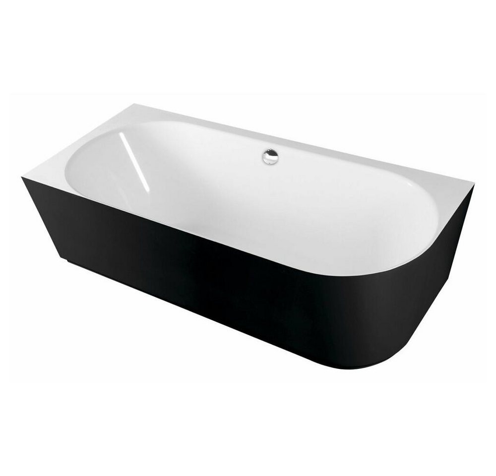 HAK Badewanne SUSSI L Freistehende Badewanne 150x70x50cm, schwarz/weiß, (1-tlg), Badewanne in einem Stück von HAK