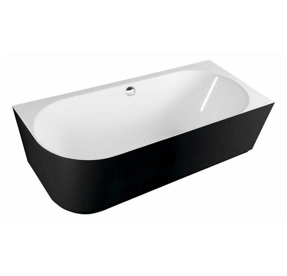 HAK Badewanne SUSSI R Badewanne 160x70x50cm, schwarz/weiß, (1-tlg) von HAK