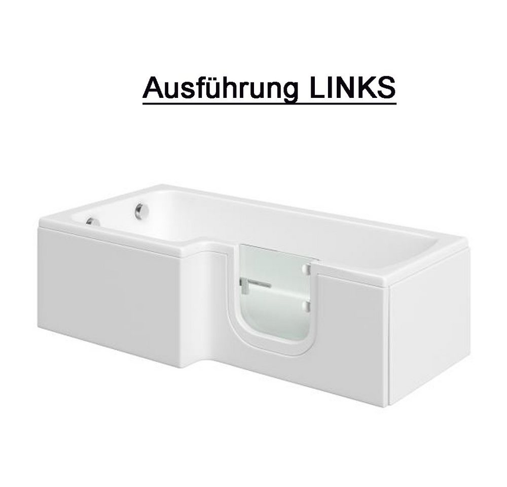 HAK Badewanne Solarna Badewanne mit Tür Seniorenbadewanne, 170x85/70cm von HAK