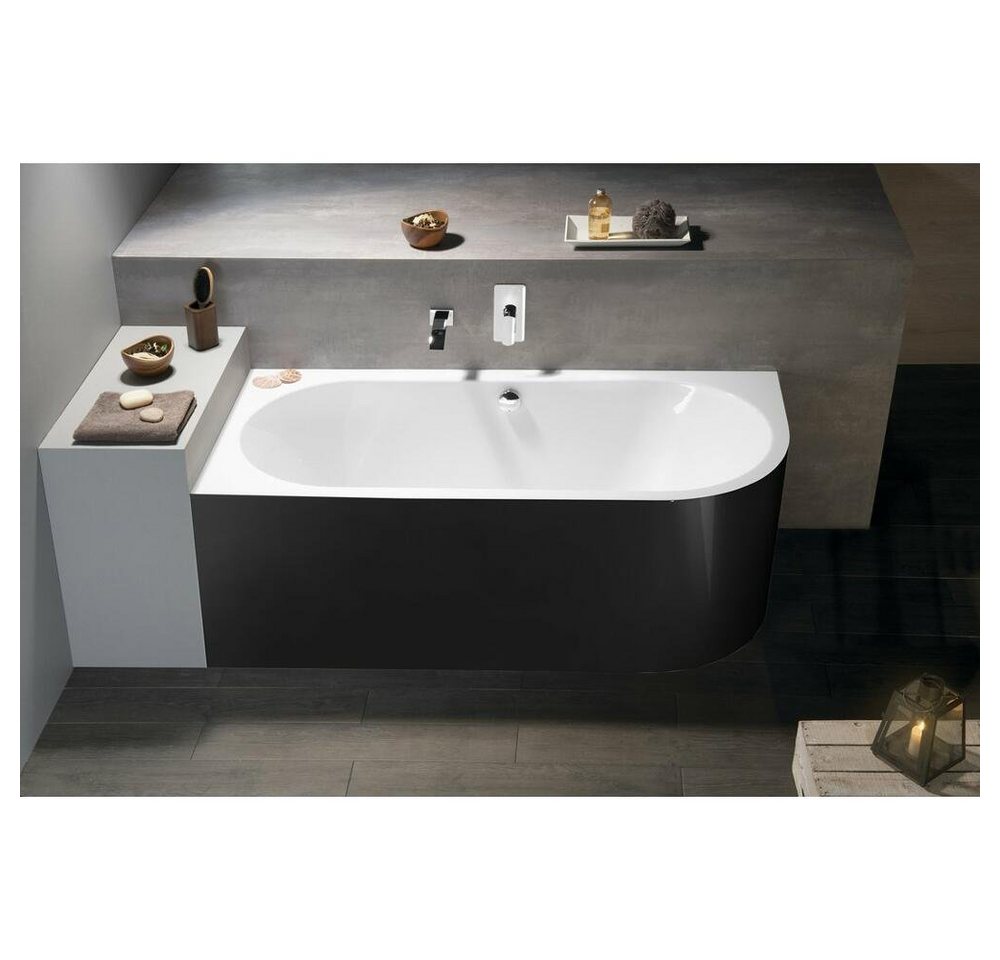 HAK Badewanne VIVA L MONOLITH asymmetrische Badewanne 180x75x60cm, weiß/schwarz, (1-tlg) von HAK