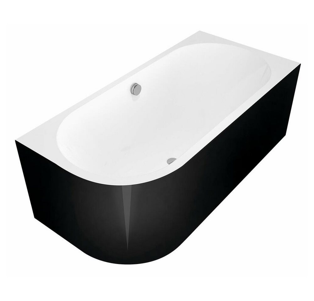 HAK Badewanne VIVA R MONOLITH asymmetrische Badewanne 170x75x60cm, weiß/schwarz, (1-tlg) von HAK