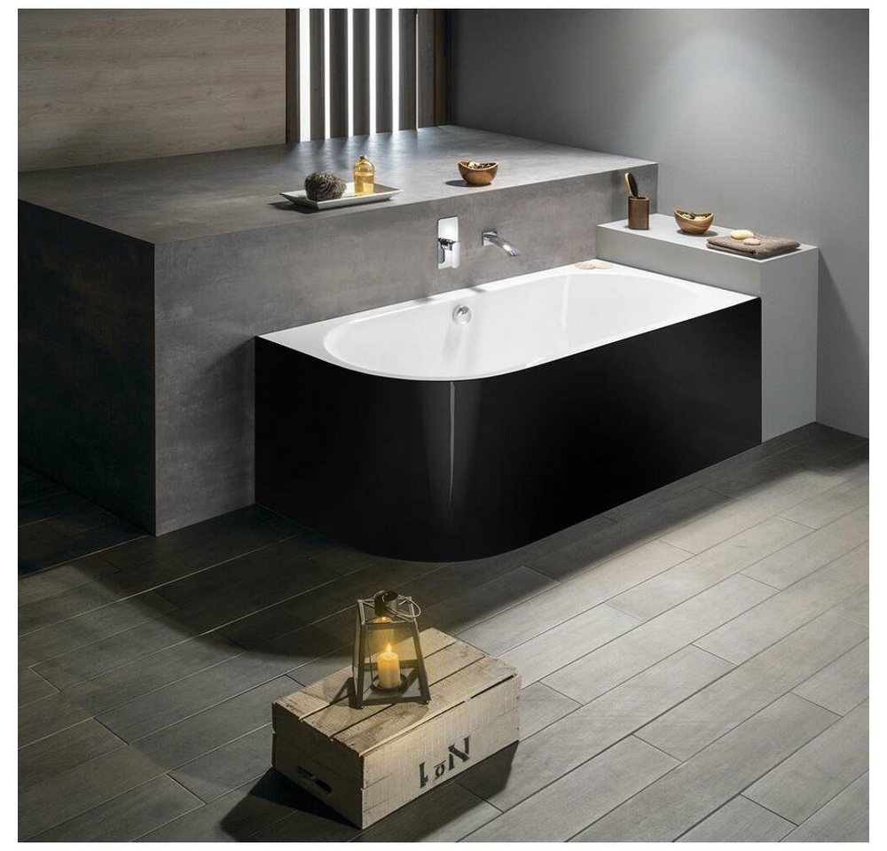 HAK Badewanne VIVA R MONOLITH asymmetrische Badewanne 180x75x60cm, weiß/schwarz, (1-tlg) von HAK