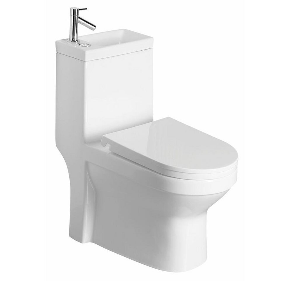 HAK Tiefspül-WC HYGIE Kombi -WC, mit Waschbecken, Spülkasten und WC-Sitz von HAK