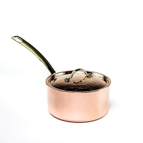 HAKART Hammered Handmade Copper Sauce Pan 6.29 "Nonstick Copper Casserole Pan, Nonstick Stielkasserolle von HAKART DEKORATIF ESYA VE METAL SANAYI A.S.