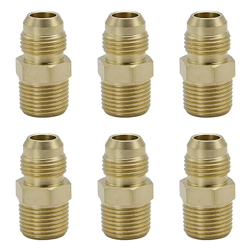 HAKATOP 6er-Pack Messing 3/8 Zoll Flare x 3/8 Zoll NPT-Adapter, F276262 Gasverschraubung für Propangas-Ersatz HAKATOP 6er-Pack Messing 3/8 Zoll Flare x 3/8 Zoll NPT-Adapter, F276262 Gasverschraubung für Propangas-Ersatz von HAKATOP