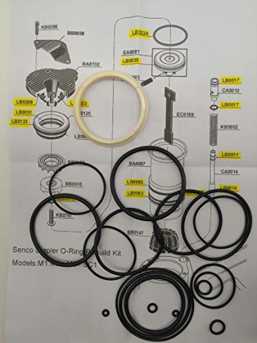 Umbau-Set für Senco Heftgerät M1 M2 M3 SC1 Nagler mit O-Ring-Kit + LB5005 von HAKATOP