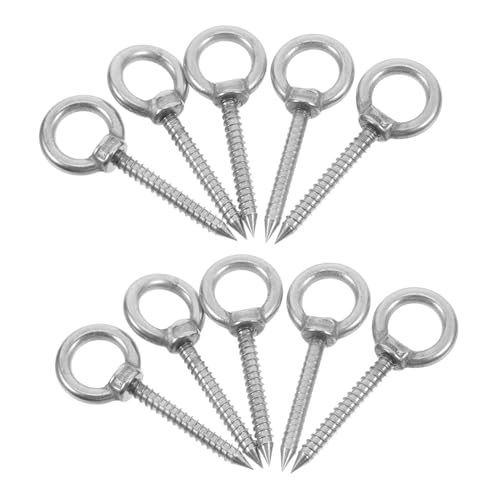 HAKIDZEL 10 Stück Teiliges Edelstahl Ringschrauben mit Selbstschneidendem Gewinde Rostfrei Schwerlastfähig Einfache Montage ohne Vorbohren Vielseitig Einsetzbar für Decken Körbe Schmuck von HAKIDZEL