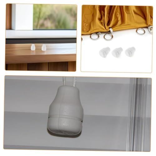 HAKIDZEL 10 Stück Teiliges Weiße Kunststoff Kordelzug Endstücke mit Löchern für Jalousien Schnurzug Ersatz Installieren Vielseitig für Fensterrollos Gardinen und Sichtschutz von HAKIDZEL