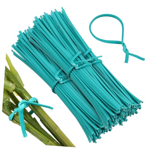 HAKIDZEL 1000 Stück Flexible PVC Beschichtete Verzinkte Pflanzendraht Bindebänder Grün Elastisch zum Befestigen von Pflanzen Ästen Kabeln Gartenstütze von HAKIDZEL