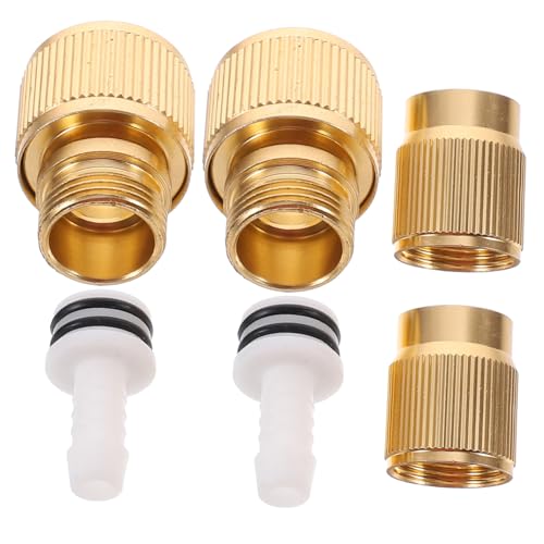 HAKIDZEL 2 Stück Aluminiumlegierung Kupferbeschichteter Wasserschnellverbinder Schlauchadapter für Hochdruckreiniger Langlebig Auslaufsicher Einfache Anbringung Ersatz für Außenwasserhähne von HAKIDZEL