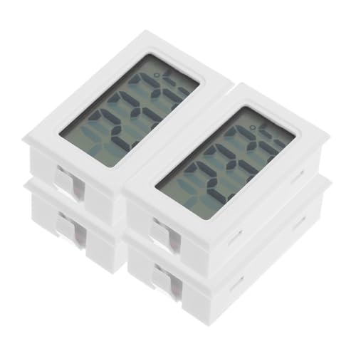 HAKIDZEL 4 Stück Digitales Mini Thermometer LCD Display Präzises Eingebettetes Raumthermometer für Gewächshaus Reptilzimmer und Zuhause Vielseitiger Temperatur Feuchtigkeitsmesser von HAKIDZEL