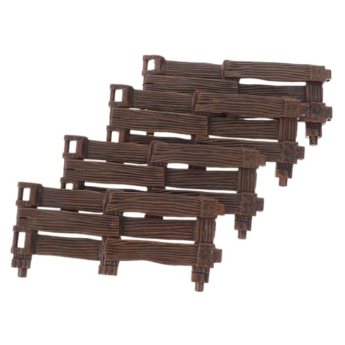 HAKIDZEL 4 Stück Zaun-Modell Plastikzaun Miniaturzaun Zum Basteln Gefälschtes Farmszenen-Layout Simulation Farm Miniatur-kunstzaun Gefälschte Zaunverzierung Bauernhof-Modell Brown PVC von HAKIDZEL