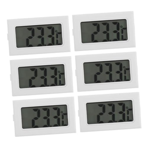 HAKIDZEL 6 Stück Digitales Thermometer mit Klarem Display Eingebaut Vielseitig für Innen Außentemperaturmessung Leicht Ablesbar Geeignet für Raum- Büro Industrieanwendungen von HAKIDZEL