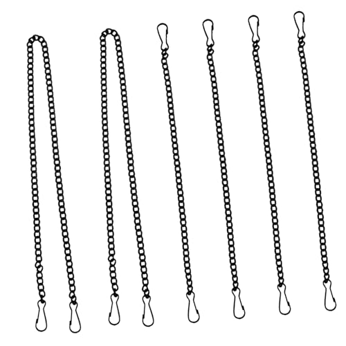 HAKIDZEL 6 Stück Teiliges Pflanzaufhängeketten aus Schwarzem Eisen mit Stabilen Haken und Lang Verstellbare Belastbare Ketten für Blumentöpfe und Gartenornamente von HAKIDZEL
