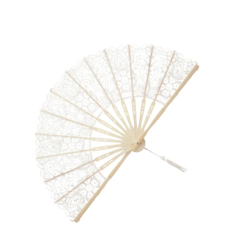HAKIDZEL Bambus Handfächer mit Spitzenmuster Handlicher Faltfächer aus Bambus und Spitze Tragbarer Vintage Deko-fächer für Hochzeit Tanz Party und Raumdekoration HAKIDZEL Bambus Handfächer mit Spitzenmuster Handlicher Faltfächer aus Bambus und Spitze Tragbarer Vintage Deko-fächer für Hochzeit Tanz Party und Raumdekoration von HAKIDZEL