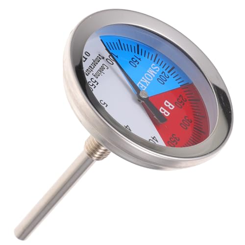 HAKIDZEL Bimetall Grillthermometer Edelstahl Haushalts-ofenthermometer mit Fahrenheit Anzeige Präzise Temperaturmessung für Bbq und Backofen Praktisch und Langlebig Zweifache Anzeige von HAKIDZEL
