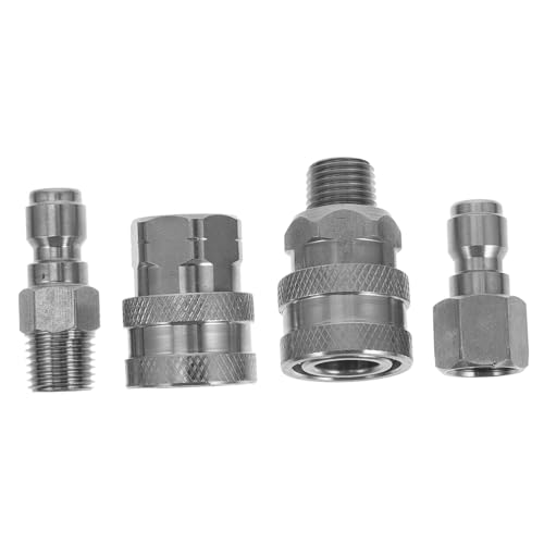 HAKIDZEL Edelstahl Schnellkupplung Adapter mit Innen Außengewinde Korrosionsbeständig für Hochdruckreiniger Gartenschlauchanschluss Auslaufsichere Verbindung Langlebig und Präzise Gefertigt von HAKIDZEL