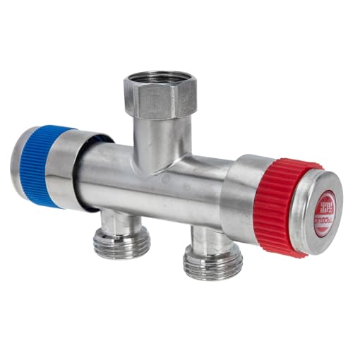 HAKIDZEL Edelstahl Wasserhahn Verteiler Fach Schlauchanschluss Robust Wetterfest Langlebig Kompatibel mit Schlauchzubehör für Außenwasserhahn Waschmaschine Garten HAKIDZEL Edelstahl Wasserhahn Verteiler Fach Schlauchanschluss Robust Wetterfest Langlebig Kompatibel mit Schlauchzubehör für Außenwasserhahn Waschmaschine Garten von HAKIDZEL