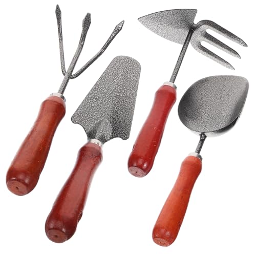 HAKIDZEL Gartenwerkzeug Teilig mit Holzgriff Robuste Mini Schaufel Rechen und für Pflanzen Entfernen Erde Lockern Gartengeräte für Frauen und Gartenliebhaber von HAKIDZEL