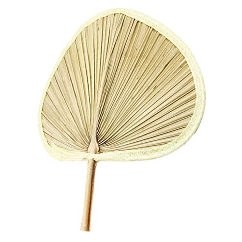 HAKIDZEL Handgefertigter Natürlicher Handfächer aus Holz und Bananenblatt Tragbarer Großer Sommer-fächer für Partydeko und Wandkunst für Outdoor Strand und Hochzeiten von HAKIDZEL