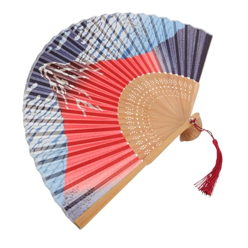 HAKIDZEL Japanischer Faltfächer aus natürlicher Seide Handlicher Damen-handfächer mit Vintage Muster Faltbarer Sommer-handventilator für Tanz Dekoration und Reisen HAKIDZEL Japanischer Faltfächer aus natürlicher Seide Handlicher Damen-handfächer mit Vintage Muster Faltbarer Sommer-handventilator für Tanz Dekoration und Reisen von HAKIDZEL