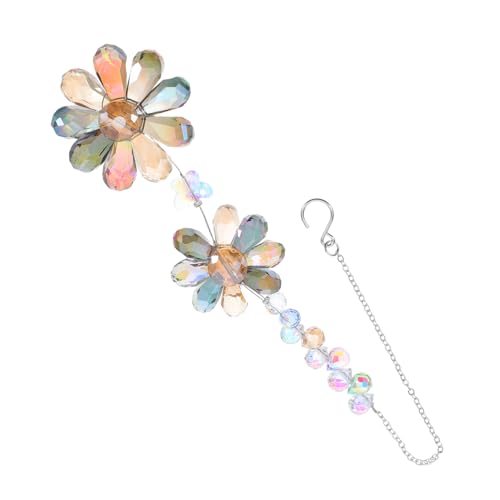 HAKIDZEL Regenbogen-sonnenfänger Für Fenster: Hängendes Sonnenfänger-Ornament Aus Kristall – Windspiel Mit Blumendesign Zum Aufhängen Für Fenster/drinnen/draußen von HAKIDZEL
