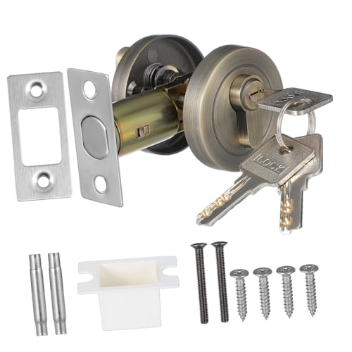 HAKIDZEL Rundes Einseitiges Zylinderschloss mit Schlüssel Zinklegierung Sicherheits-riegelschloss für Schlafzimmer Außentüren Einfache Montage Stabiles Design Vielseitig für Haus von HAKIDZEL