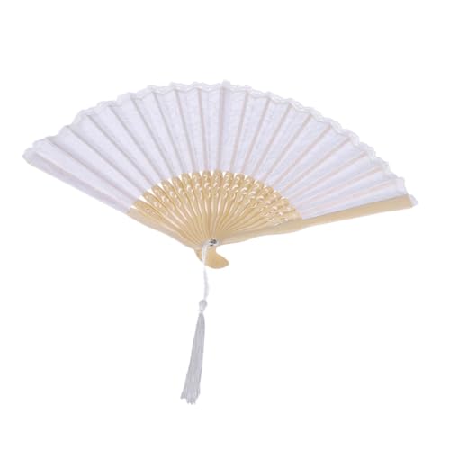 HAKIDZEL Spitzenfächer Handfächer Spitze Faltbar Handfächer Faltbar Für Damen UV Beständig Tragbar Hochzeitspapierfächer Zusammenklappbar Stoff Dekorativer von HAKIDZEL