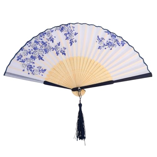 HAKIDZEL Tanzfan im chinesischen Stil klein tragbar Faltlüfter Handheld-Fächerfalten Frauen Geburtstag einzigartig Schmuckfächer Faltbarer Lüfter Ornament-Fan Blau HAKIDZEL Tanzfan im chinesischen Stil klein tragbar Faltlüfter Handheld-Fächerfalten Frauen Geburtstag einzigartig Schmuckfächer Faltbarer Lüfter Ornament-Fan Blau von HAKIDZEL
