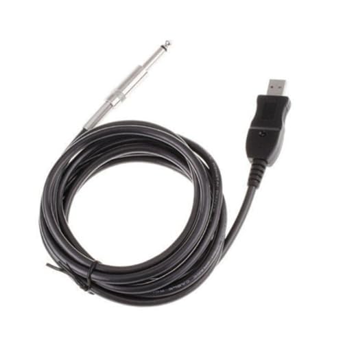 HAKIDZEL USB Gitarrenkabel mit Klinkenstecker D- Samplingrate Signalleuchte Kompatibel mit Pc Windows von HAKIDZEL