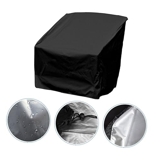 HAKIDZEL Wasserdichte Gartenmöbel Abdeckung für Stühle Groß Schwarz Wetterfest Staubschutz mit Stabilem Kordelzug für Langlebigen Outdoor Schutz von HAKIDZEL
