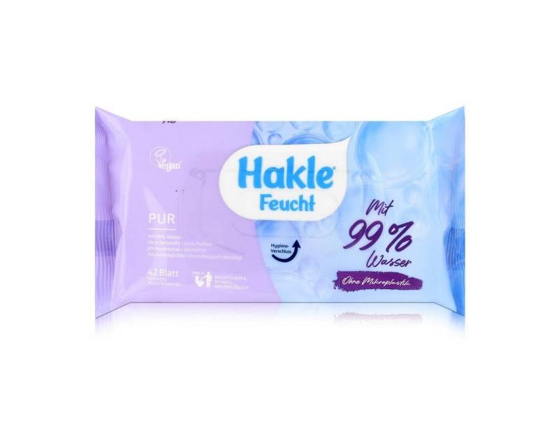 HAKLE feuchtes Toilettenpapier Hakle Feucht Pur mit 99% Wasser 42 Blatt - Toilettenpapier (1er Pack) von HAKLE
