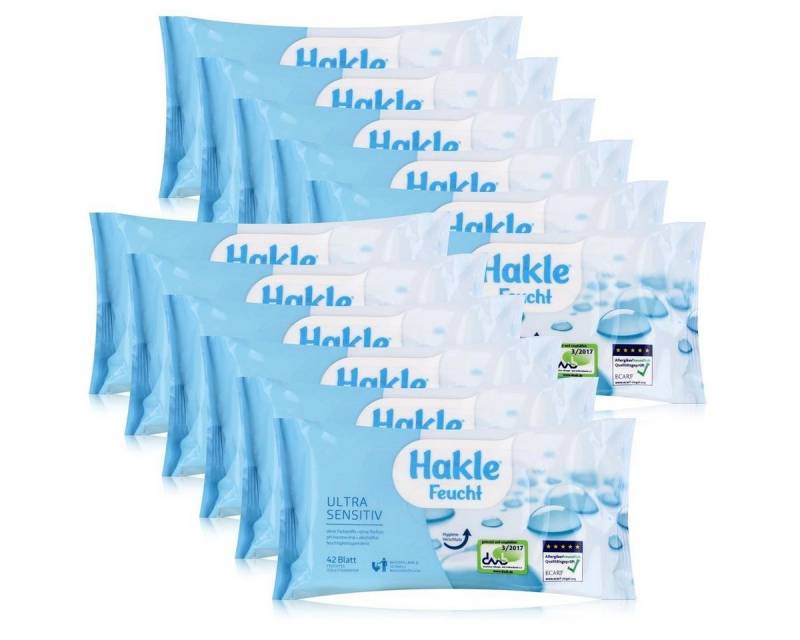 HAKLE feuchtes Toilettenpapier Hakle Feucht Ultra Sensitiv 42 Blatt Feuchtes Toilettenpapier (12er Pa von HAKLE